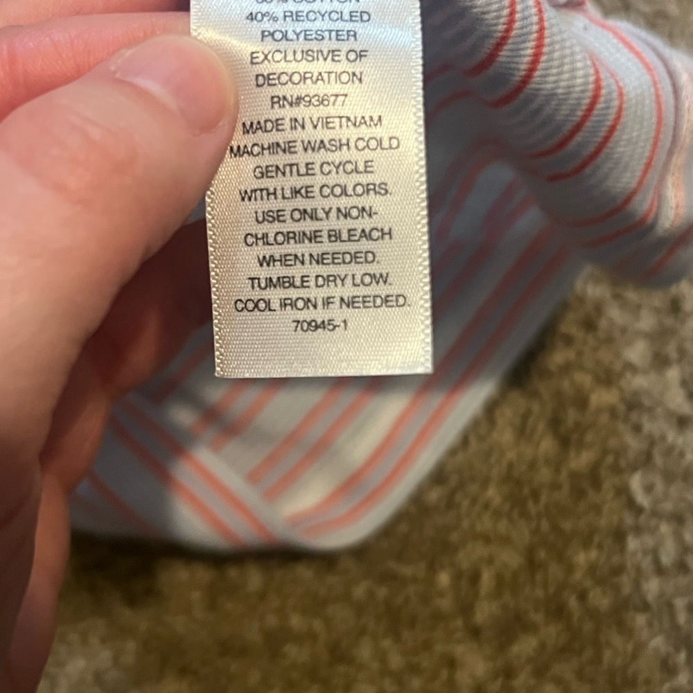 Y2K Kawaii Arizona Bow Cherry Blue Red Striped Baby Tee Sz Medium (Junior’s) - Picture 5 of 6